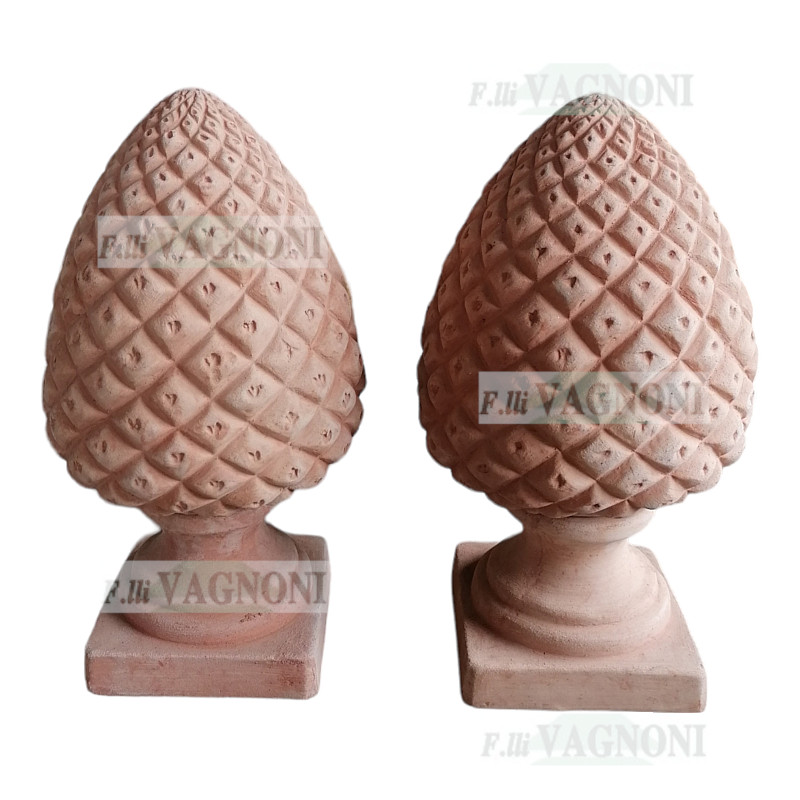 n° 2 COPPIA DI PIGNE IN TERRACOTTA CM. 45